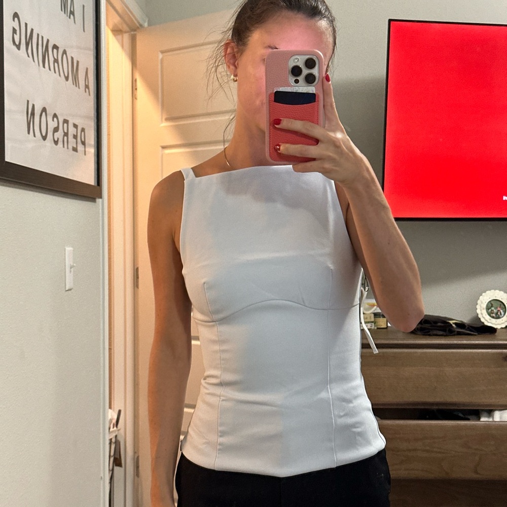 Blue Bow back top
